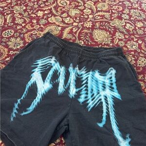 Black Shorts with Blue Graphic
